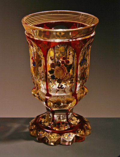 Goblet with Floral Decoration from the Harrach Glass Factory by Bohemian School